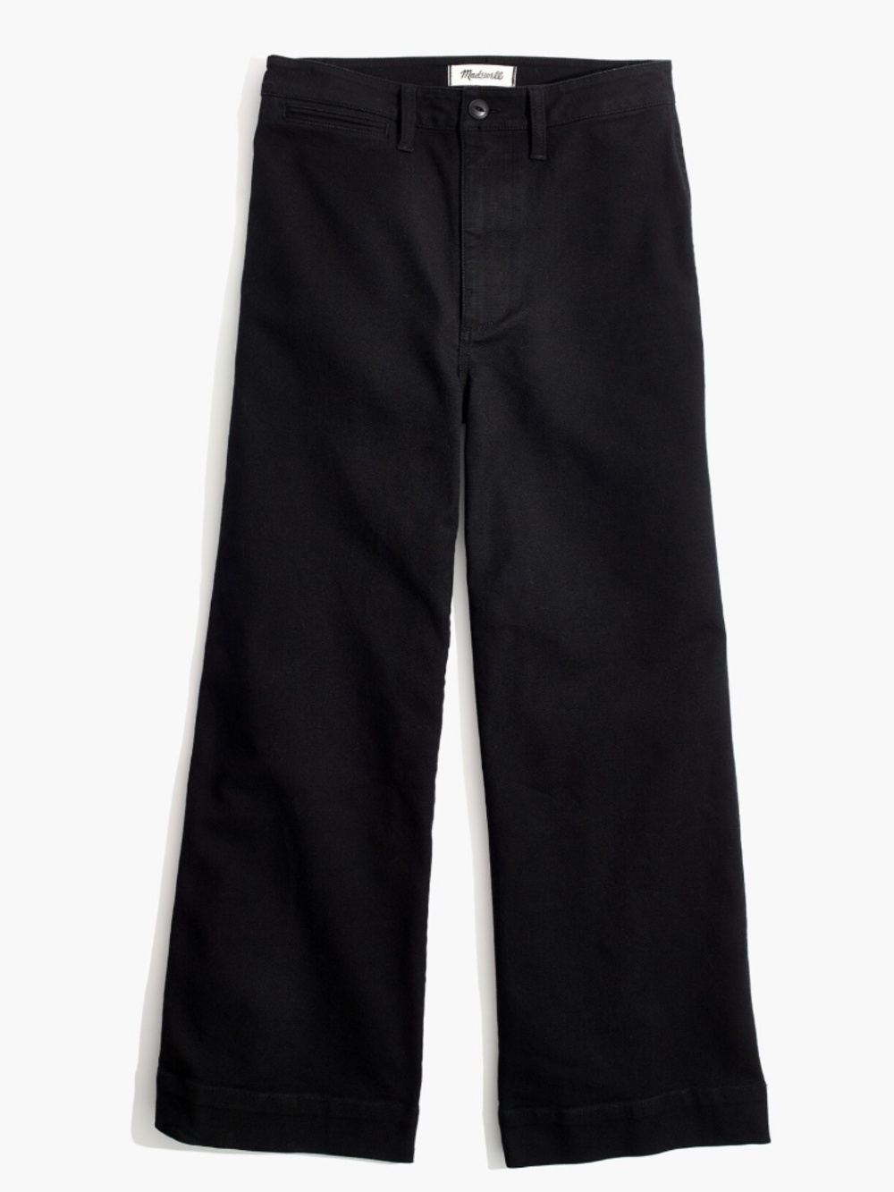 Madewell Emmett Wide-Leg Crop Pants Classic Black Comfort Stretch Size 31